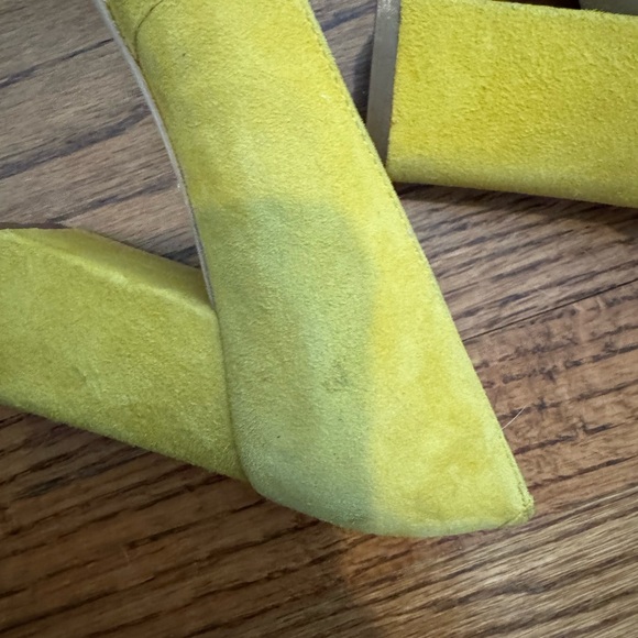 Brand New Marc Fisher Zala Block Heel Chartreuse Suede Pumps - Picture 8 of 10